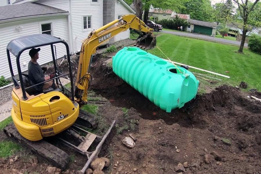 Photo of a septic tank excavation and installation in Northwest Arkansas
